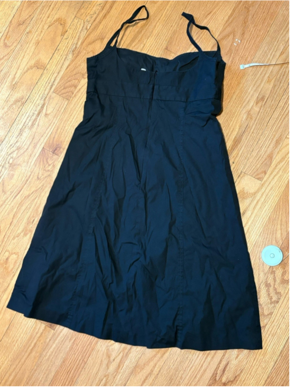 Vintage J.Crew Black Spaghetti Strap Sundress Womens 8 A-Line Midi Dress - Picture 5 of 8